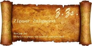 Zipser Zsigmond névjegykártya